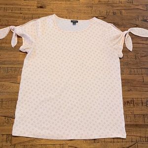 ANN TAYLOR Factory soft pink w/ white polka dots.